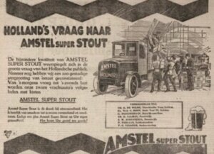 vintage newspaper not in English advertising beer used for our blog