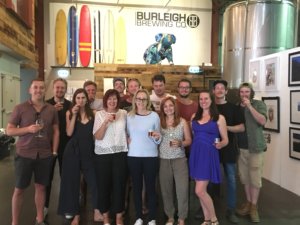 Group brewery tour at Burleigh Brewing Co