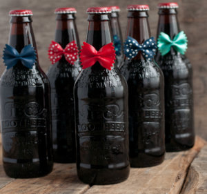 Beer as a gift with bowtie