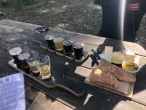 beer tasting paddle at Bruny Island