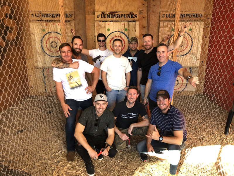 Hop On Brewery Tours Axe Throwing at Lumber Punks